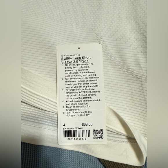 Lululemon Swiftly Tech Short-Sleeve Shirt 2.0 Waist Length white - Picture 6 of 6